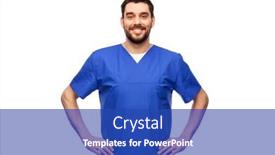  Presentation with male nurse - Slide deck having healthcare-profession-and-medicine-concept background and a cobalt blue colored foreground