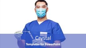  Presentation with mask nurse - Beautiful PPT layouts featuring healthcare-profession-and-medicine-concept backdrop and a cobalt blue colored foreground
