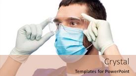  Presentation with medical profession - PPT theme consisting of healthcare-profession-and-medicine-concept background and a coral colored foreground