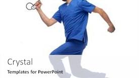  Presentation with male nurse - Slide set consisting of healthcare-profession-and-medicine-concept background and a white colored foreground