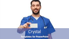  Presentation with male nurse - Beautiful theme featuring healthcare-profession-and-medicine-concept backdrop and a ocean colored foreground