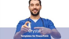  Presentation with male nurse - Presentation design consisting of healthcare-profession-and-medicine-concept background and a ocean colored foreground