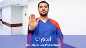 Presentation with male nurse - Cool new theme with healthcare-profession-and-medicine-concept backdrop and a cobalt blue colored foreground