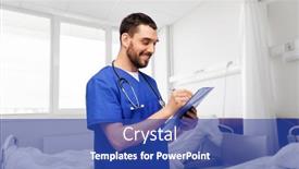  Presentation with medical profession - Audience pleasing PPT theme consisting of healthcare-profession-and-medicine-concept backdrop and a ocean colored foreground