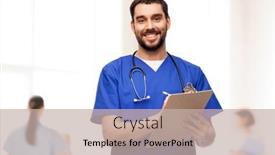  Presentation with medical profession - Slide deck enhanced with healthcare-profession-and-medicine-concept background and a mint green colored foreground