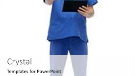  Presentation with male nurse - PPT layouts with healthcare-profession-and-medicine-concept background and a white colored foreground