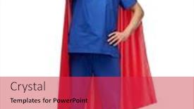  Presentation with male nurse - Cool new PPT layouts with healthcare-profession-and-medicine-concept backdrop and a red colored foreground