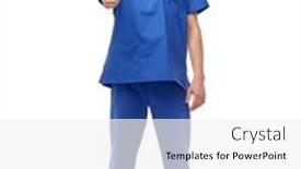  Presentation with male nurse - Audience pleasing PPT theme consisting of healthcare-profession-and-medicine-concept backdrop and a white colored foreground