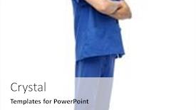 Presentation with male nurse - Presentation theme having healthcare-profession-and-medicine-concept background and a white colored foreground