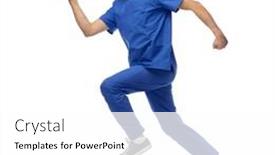  Presentation with male nurse - PPT theme having healthcare-profession-and-medicine-concept background and a white colored foreground