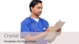  Presentation with medical profession - Presentation design featuring healthcare-profession-and-medicine-concept background and a lemonade colored foreground