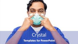  Presentation with medical profession - PPT layouts featuring healthcare-profession-and-medicine-concept background and a cobalt blue colored foreground