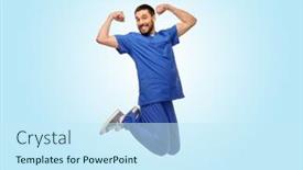  Presentation with male nurse - Audience pleasing theme consisting of healthcare-profession-and-medicine-concept backdrop and a cool aqua colored foreground