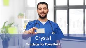  Presentation with medical profession - Audience pleasing theme consisting of healthcare-profession-and-medicine-concept backdrop and a ocean colored foreground