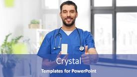  Presentation with medical profession - Slides having healthcare-profession-and-medicine-concept background and a ocean colored foreground