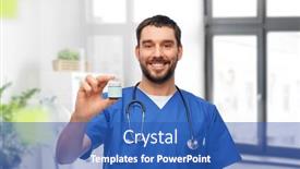  Presentation with medical profession - Theme having healthcare-profession-and-medicine-concept background and a teal colored foreground