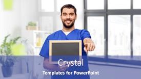  Presentation with medical profession - Colorful slide deck enhanced with healthcare-profession-and-medicine-concept backdrop and a ocean colored foreground