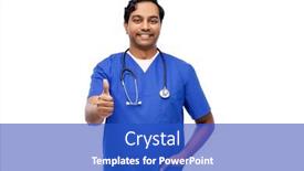  Presentation with male nurse - Slides with healthcare-profession-and-medicine-concept background and a cobalt blue colored foreground