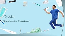  Presentation with medical profession - Cool new slide deck with healthcare-profession-and-medicine-concept backdrop and a cool aqua colored foreground