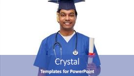  Presentation with male nurse - Presentation theme enhanced with healthcare-profession-and-medicine-concept background and a ocean colored foreground