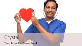  Presentation with red white blue - Presentation having healthcare-profession-and-medicine-concept background and a soft green colored foreground