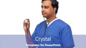  Presentation with male nurse - Audience pleasing PPT theme consisting of healthcare-profession-and-medicine-concept backdrop and a teal colored foreground