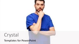  Presentation with nurse thinking - PPT layouts featuring healthcare-profession-and-medicine-concept background and a white colored foreground