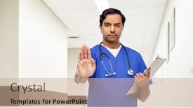  Presentation with clipboard stethoscope - Theme enhanced with healthcare-profession-and-medicine-concept background and a coral colored foreground