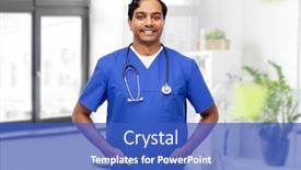  Presentation with medical profession - Slide set with healthcare-profession-and-medicine-concept background and a teal colored foreground