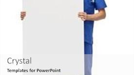  Presentation with male nurse - Slide deck consisting of healthcare-profession-and-medicine-concept background and a white colored foreground