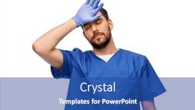  Presentation with medical profession - PPT theme featuring healthcare-profession-and-medicine-concept background and a ocean colored foreground