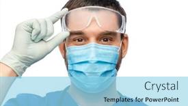  Presentation with mask nurse - Audience pleasing PPT theme consisting of healthcare-profession-and-medicine-concept backdrop and a arctic colored foreground