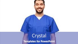  Presentation with male nurse - Presentation theme enhanced with healthcare-profession-and-medicine-concept background and a cobalt blue colored foreground
