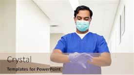  Presentation with surgical nurse - Colorful presentation theme enhanced with healthcare-profession-and-medicine-concept backdrop and a coral colored foreground