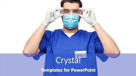  Presentation with medical profession - Cool new slide set with healthcare-profession-and-medicine-concept backdrop and a cobalt blue colored foreground