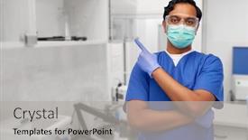  Presentation with medical profession - Audience pleasing PPT theme consisting of healthcare-profession-and-medicine-concept backdrop and a light gray colored foreground