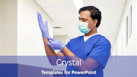  Presentation with surgical nurse - Audience pleasing PPT theme consisting of healthcare-profession-and-medicine-concept backdrop and a cobalt blue colored foreground