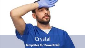  Presentation with medical profession - Presentation having healthcare-profession-and-medicine-concept background and a ocean colored foreground