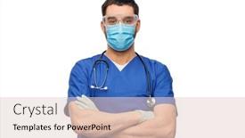  Presentation with medical face mask - Cool new presentation design with healthcare-profession-and-medicine-concept backdrop and a lemonade colored foreground