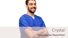  Presentation with male nurse - Audience pleasing presentation theme consisting of healthcare-profession-and-medicine-concept backdrop and a lemonade colored foreground