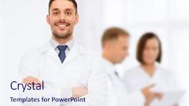  Presentation with medicine - Presentation having healthcare profession and medicine concept background and a sky blue colored foreground