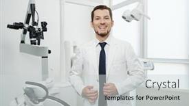  Presentation with medical profession - PPT theme having healthcare-profession-stomatology-and-medicine background and a light gray colored foreground