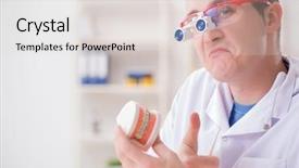  Presentation with implant - Audience pleasing slide set consisting of healthcare quality doctors - dentist working teeth implant backdrop and a  colored foreground