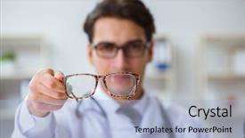  Presentation with medical eye - Audience pleasing slide deck consisting of healthcare quality doctors - eye doctor in medical concept backdrop and a light blue colored foreground