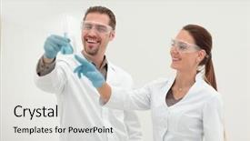  Presentation with successful - PPT layouts enhanced with healthcare quality doctors - two successful scientists biologist looking background and a light gray colored foreground