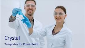  Presentation with what is thing used in looking for far object - Amazing slide deck having healthcare quality doctors - two successful scientists biologist looking backdrop and a lemonade colored foreground