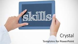  Presentation with skills - Colorful presentation design enhanced with healthcare quality doctors - word skills against doctor using backdrop and a white colored foreground