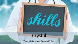  Presentation with skills - Slide deck enhanced with healthcare quality doctors - word skills and doctor showing background and a light blue colored foreground