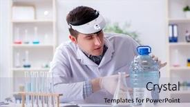  Presentation with young college student diagnosis of chlamydia - Slides enhanced with healthcare quality doctors - young chemist student experimenting background and a  colored foreground