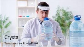  Presentation with chemist - Beautiful slide set featuring healthcare quality doctors - young chemist student experimenting backdrop and a  colored foreground